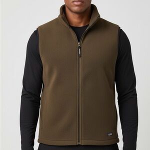 Woolrich Fleece Vest Men’s Brown Gorpcore Rugged Outdoor Adjustable Waist Large